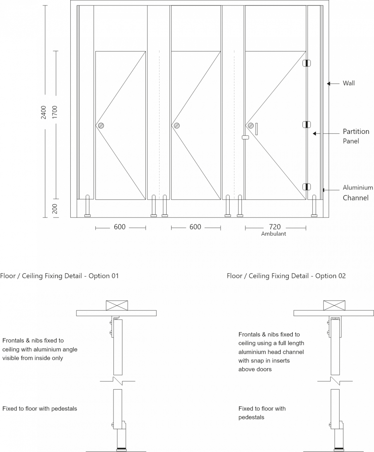 Pedestal Mount Ceiling Fixed CommFab